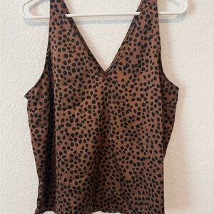 Old Navy Brown and Black Leopard Print Tank Top